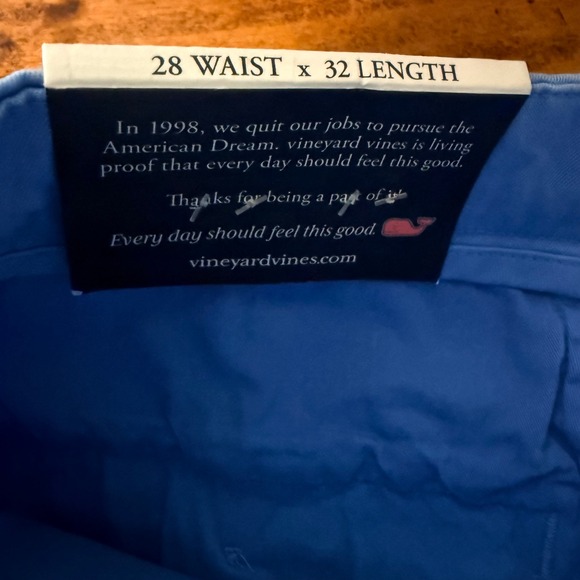 Vineyard Vines Mens Breaker Pant Slim Fit Chino 28x32 Dockside Blue Stretch Golf - Picture 6 of 6